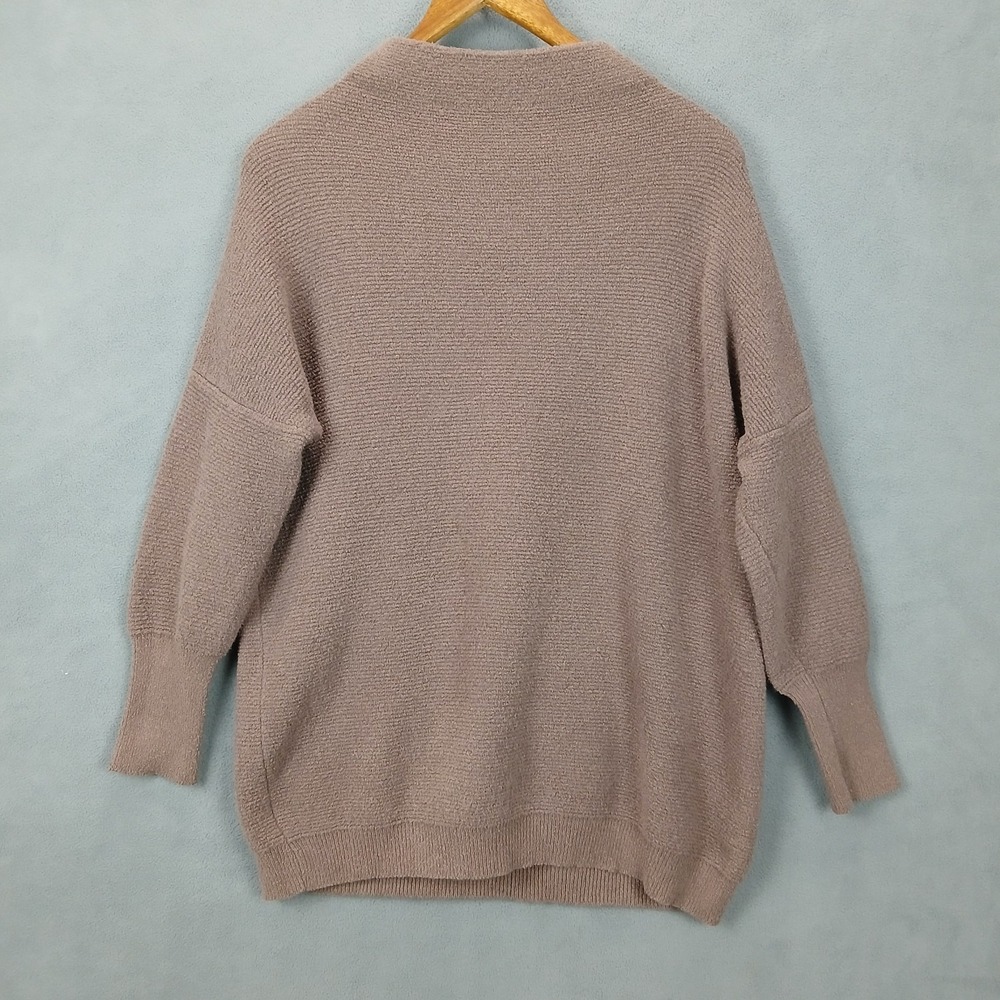 Black Tape Sweater Womens S Mauve Brown Tight Knit Ribbed Drop‎ Shoulder Winter